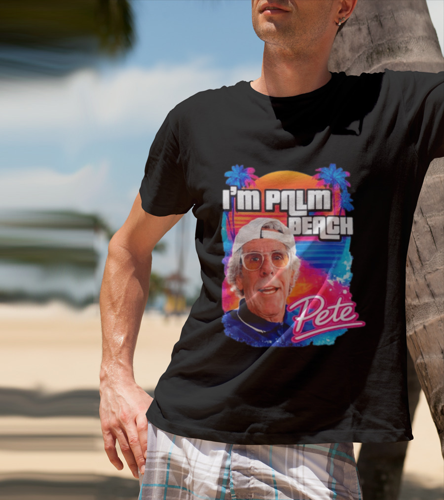 I'm Palm Beach Pete Retro Sunset Tropical Vibes Ocean Blue T-Shirt