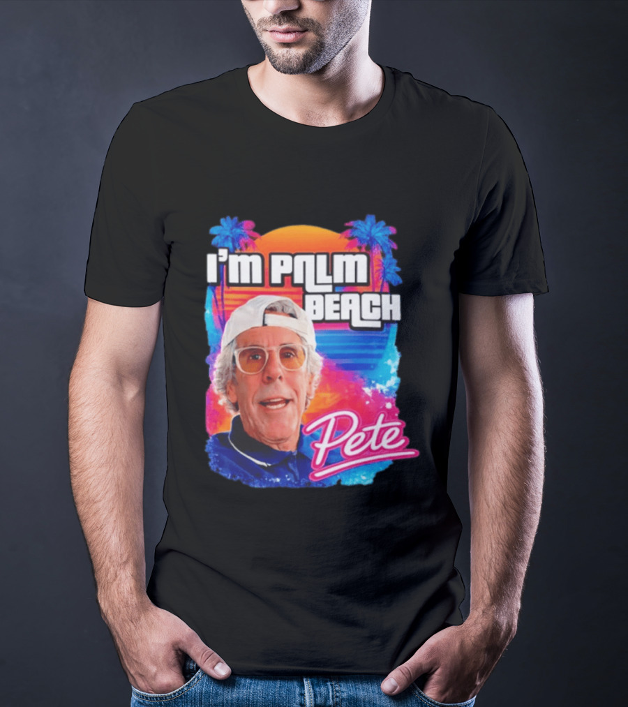 I'm Palm Beach Pete Retro Sunset Tropical Vibes Ocean Blue T-Shirt