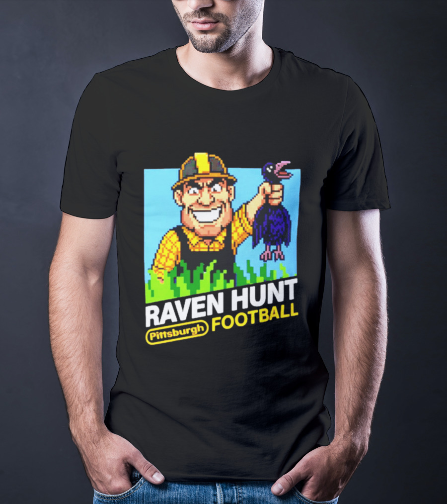 Raven Hunt Pittsburgh Football 8bit Game T-Shirt