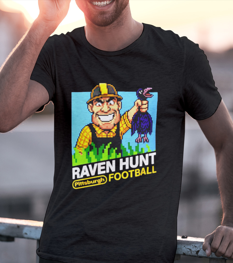 Raven Hunt Pittsburgh Football 8bit Game T-Shirt