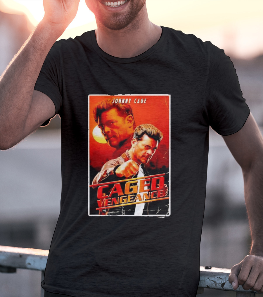Johnny Cage Caged Vengeance Retro Action Movie T-Shirt