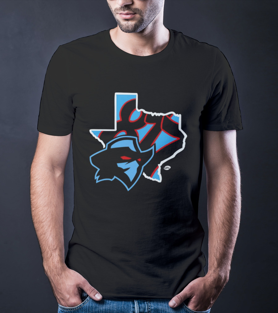 San Antonio Brahmas Texas United Football Team Logo Map T-Shirt