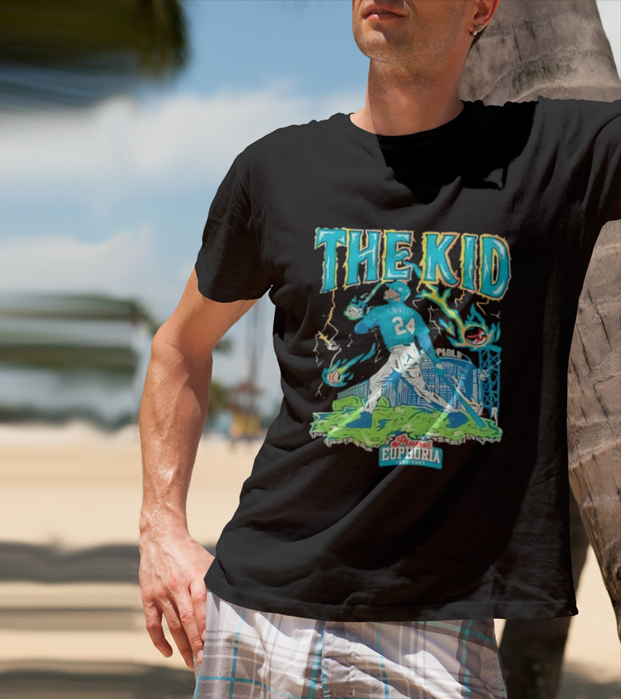 Ken Griffey Jr Seattle Mariners The Kid 24 Planet Euphoria Retro Baseball T-Shirt