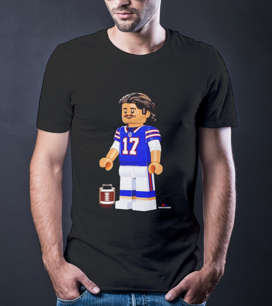 Lego Josh Allen Buffalo Bills 17 Quarterback Minifigure Football Fan Collectible T-Shirt
