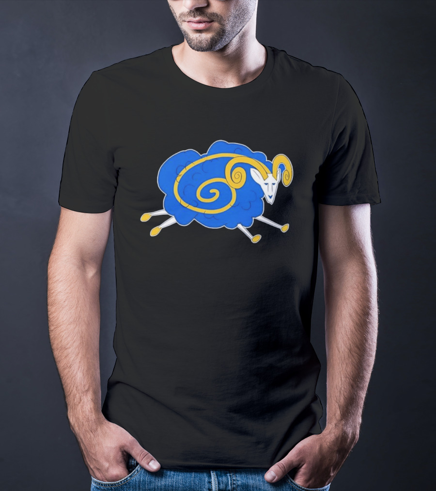 Los Angeles Rams Cursed Spiral Blue Sheep T-Shirt