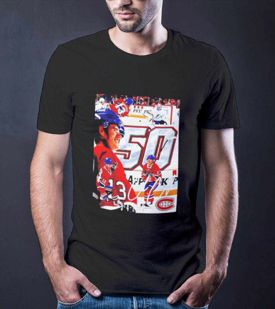Montreal Canadiens Cole Caufield 50 Goals Celebration 2026 T-Shirt