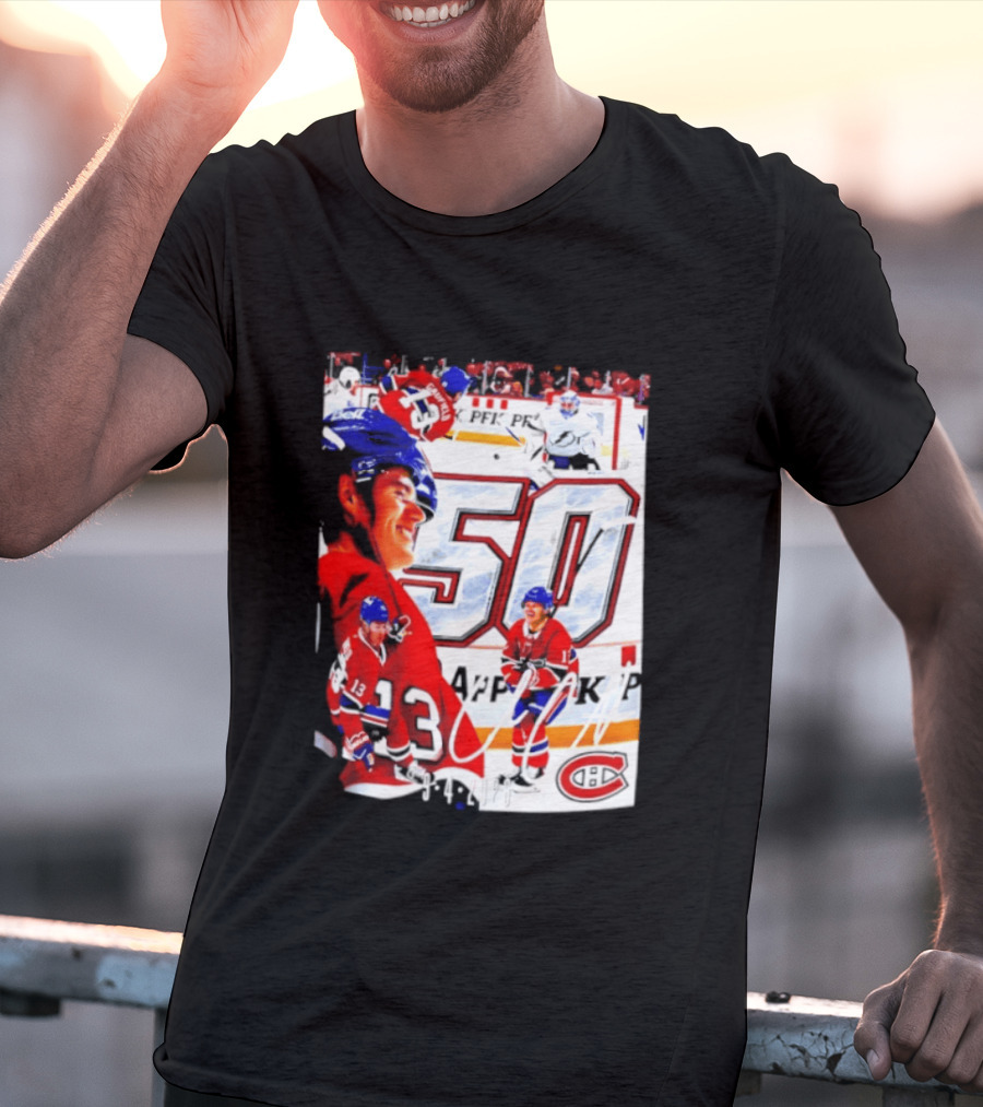 Montreal Canadiens Cole Caufield 50 Goals Celebration 2026 T-Shirt