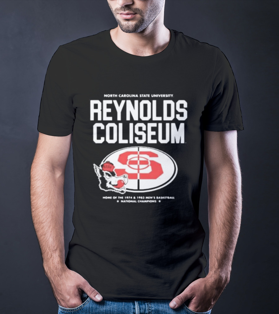 NC State University Reynolds Coliseum Home Of 1983 NCAA Men's Basketball Champions T-Shirt