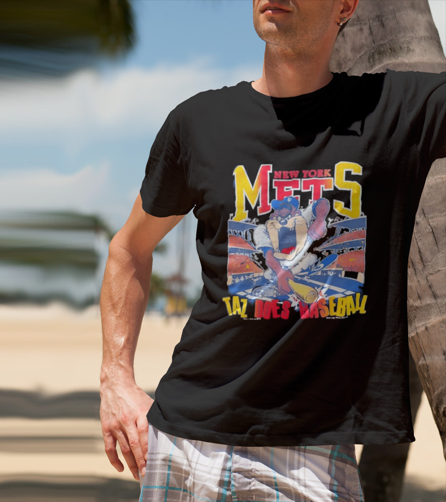 New York Mets Taz Does Baseball Stadium Scene T-Shirt