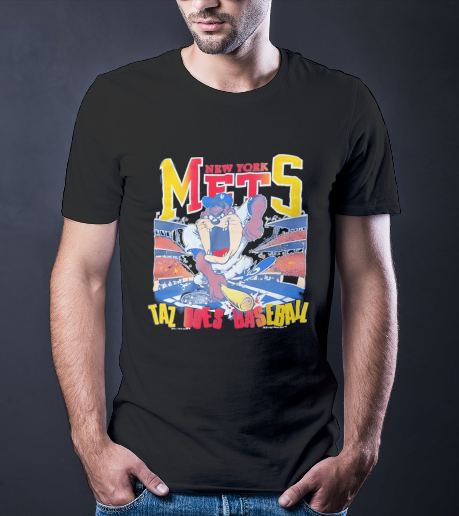 New York Mets Taz Does Baseball Stadium Scene T-Shirt