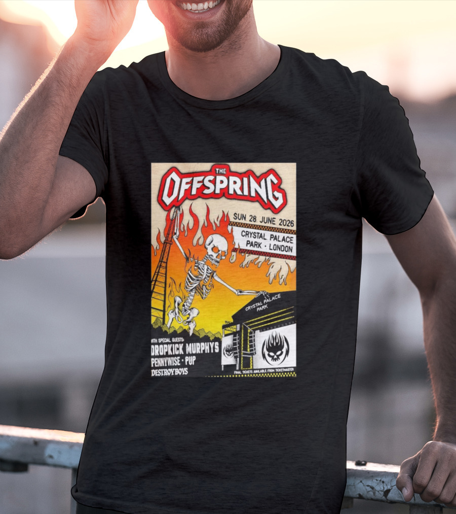 The Offspring Concert June 28 2026 Crystal Palace Park London Dropkick Murphys Pennywise Pup Destroy Boys T-Shirt