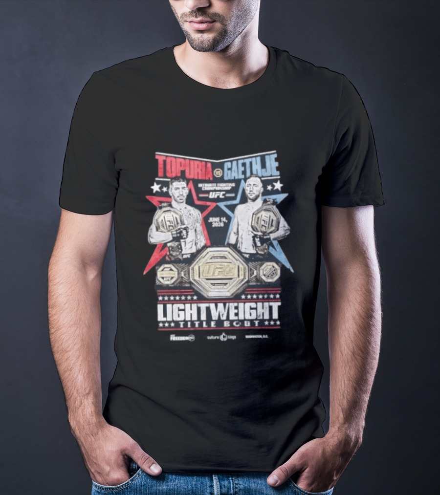 Topuria Vs Gaethje UFC Lightweight Title Bout June 14 2026 Championship T-Shirt
