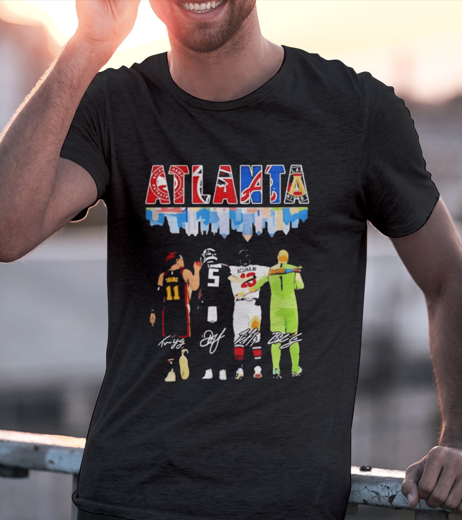 Atlanta Sports Trae Young Ronald Acuña Jr Hawks Falcons Braves United FC NBA MLB MLS T-Shirt