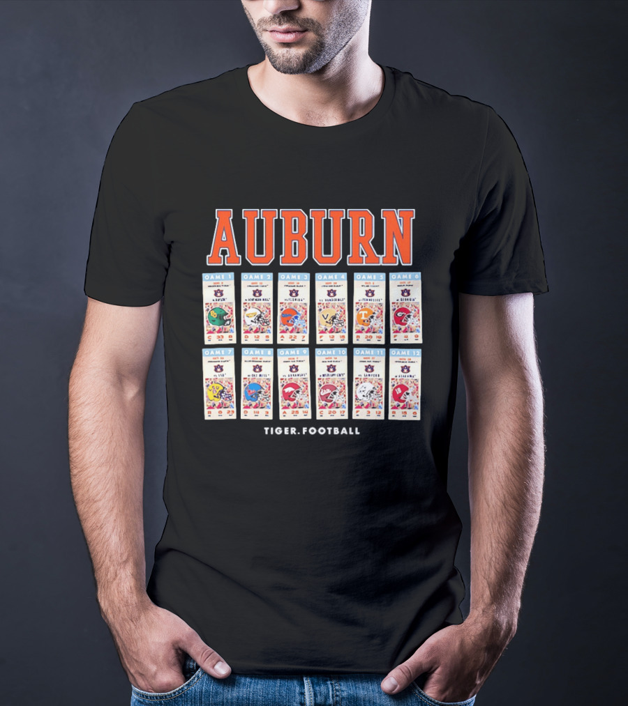 Auburn Football Schedule 2023 Game Days Baylor Florida Vanderbilt Tennessee LSU Alabama T-Shirt