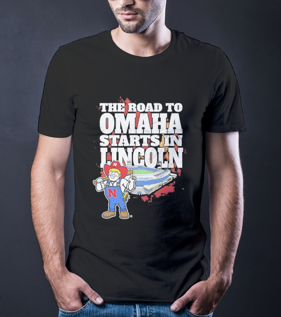 Herbie Husker Cornhuskers Road To Omaha Lincoln Nebraska Stadium T-Shirt