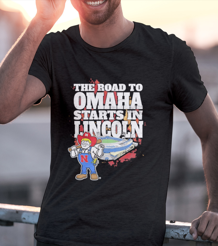 Herbie Husker Cornhuskers Road To Omaha Lincoln Nebraska Stadium T-Shirt