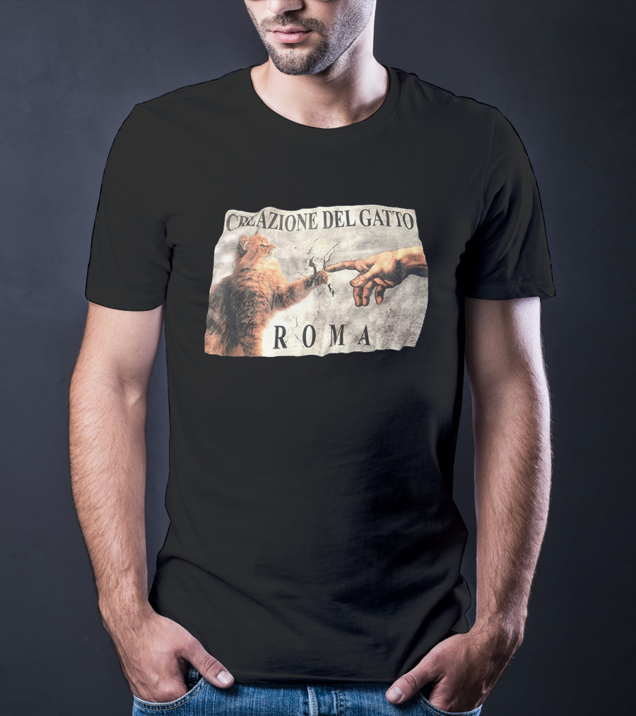 Creazione Del Gatto Cat Artwork Roma T-Shirt