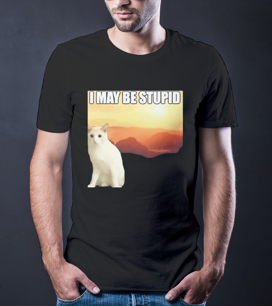 I May Be Stupid Cat With Sunrise T-Shirt