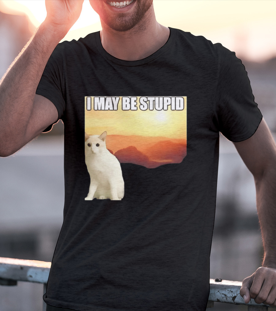 I May Be Stupid Cat With Sunrise T-Shirt