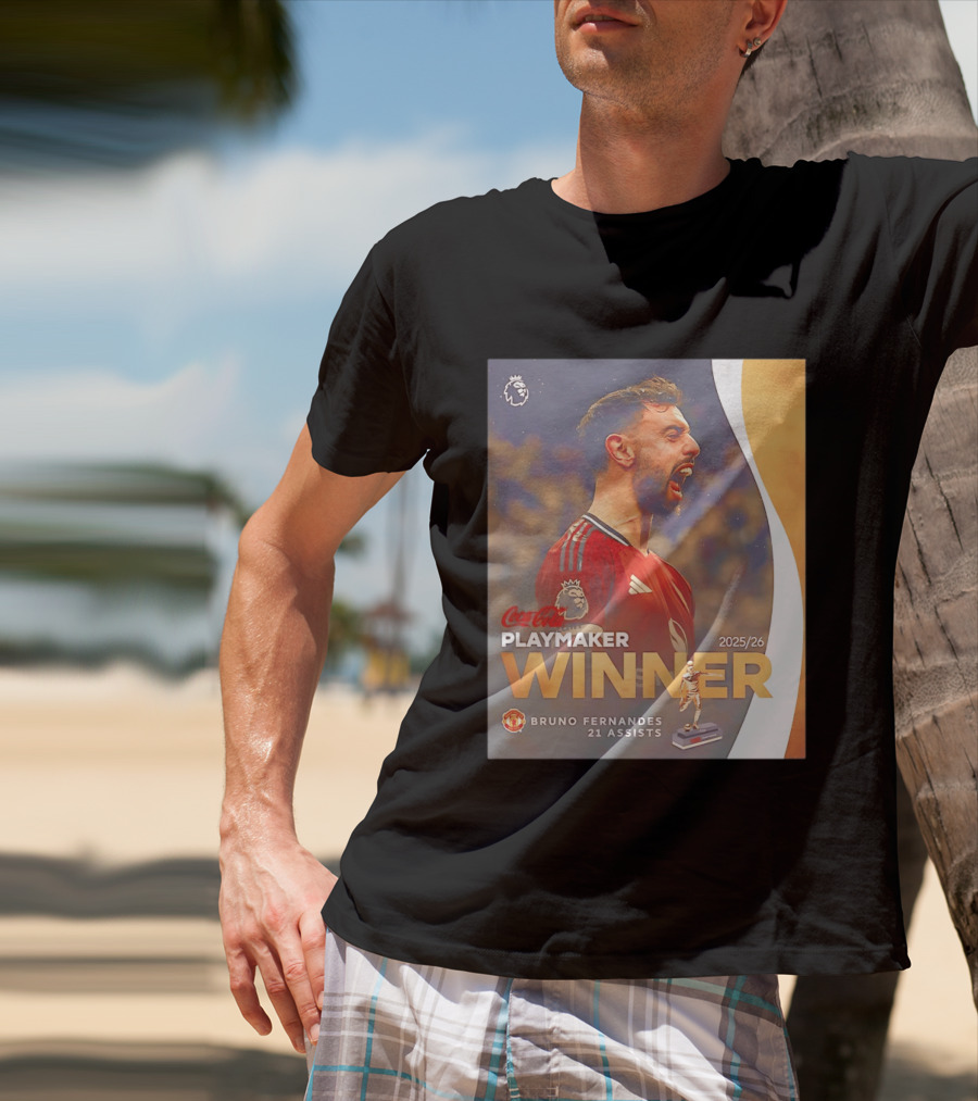 Coca Cola Playmaker Winner Bruno Fernandes Manchester United 2025/26 21 Assists T-Shirt