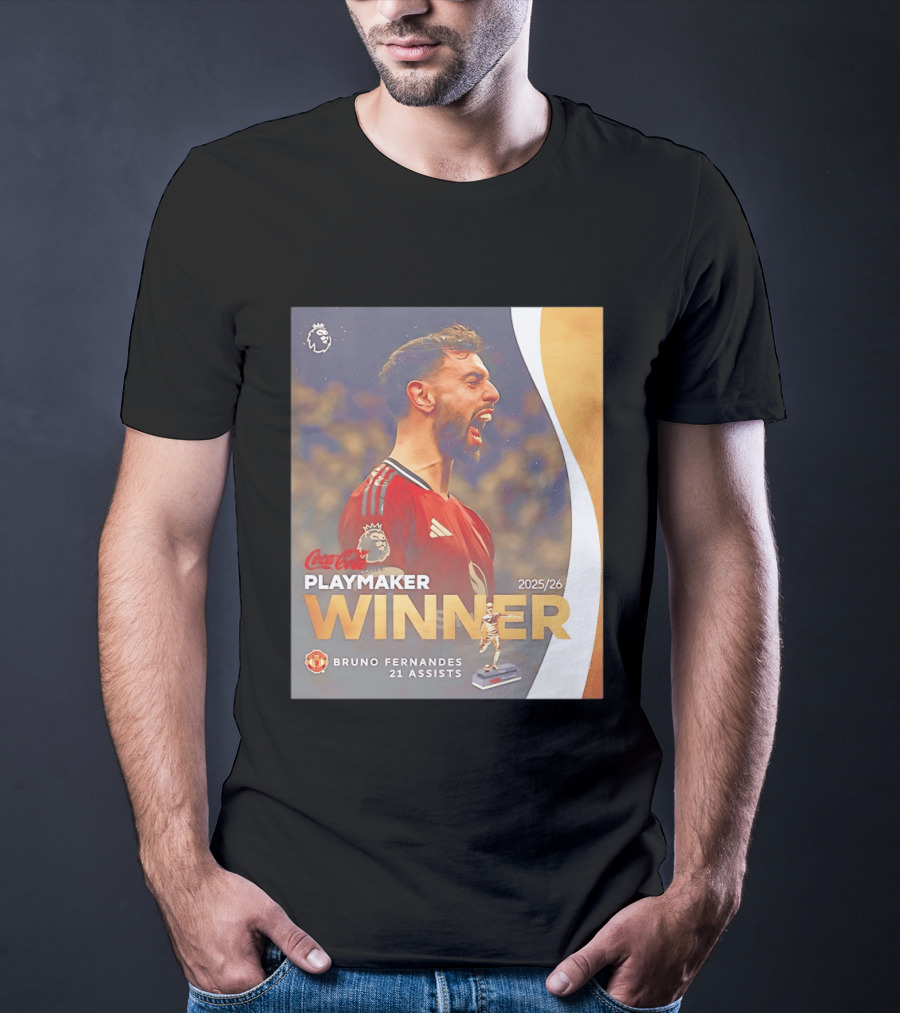Coca Cola Playmaker Winner Bruno Fernandes Manchester United 2025/26 21 Assists T-Shirt