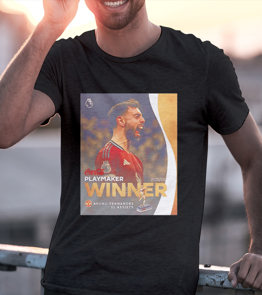 Coca Cola Playmaker Winner Bruno Fernandes Manchester United 2025/26 21 Assists T-Shirt