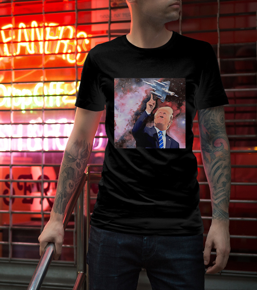 Donald Trump Stellar Commander Galaxy Jet Space Scene T-Shirt