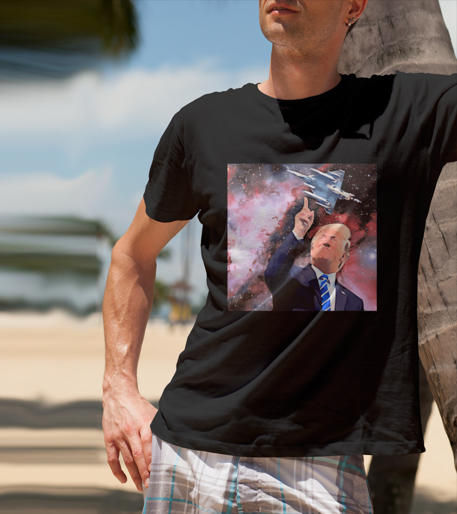 Donald Trump Stellar Commander Galaxy Jet Space Scene T-Shirt