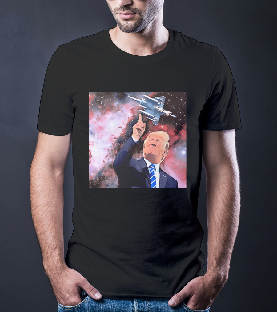Donald Trump Stellar Commander Galaxy Jet Space Scene T-Shirt