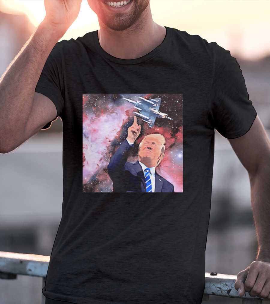 Donald Trump Stellar Commander Galaxy Jet Space Scene T-Shirt