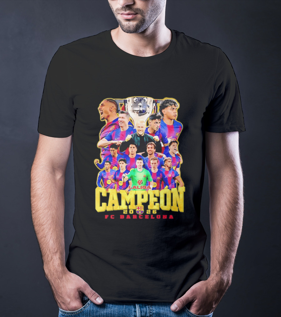 FC Barcelona Campeón La Liga 2023 Trophy Celebration T-Shirt