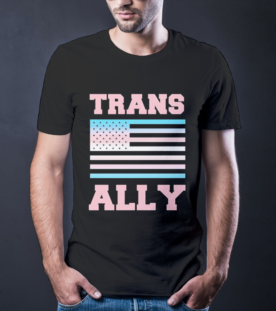 Trans Ally Pride USA Flag T-Shirt