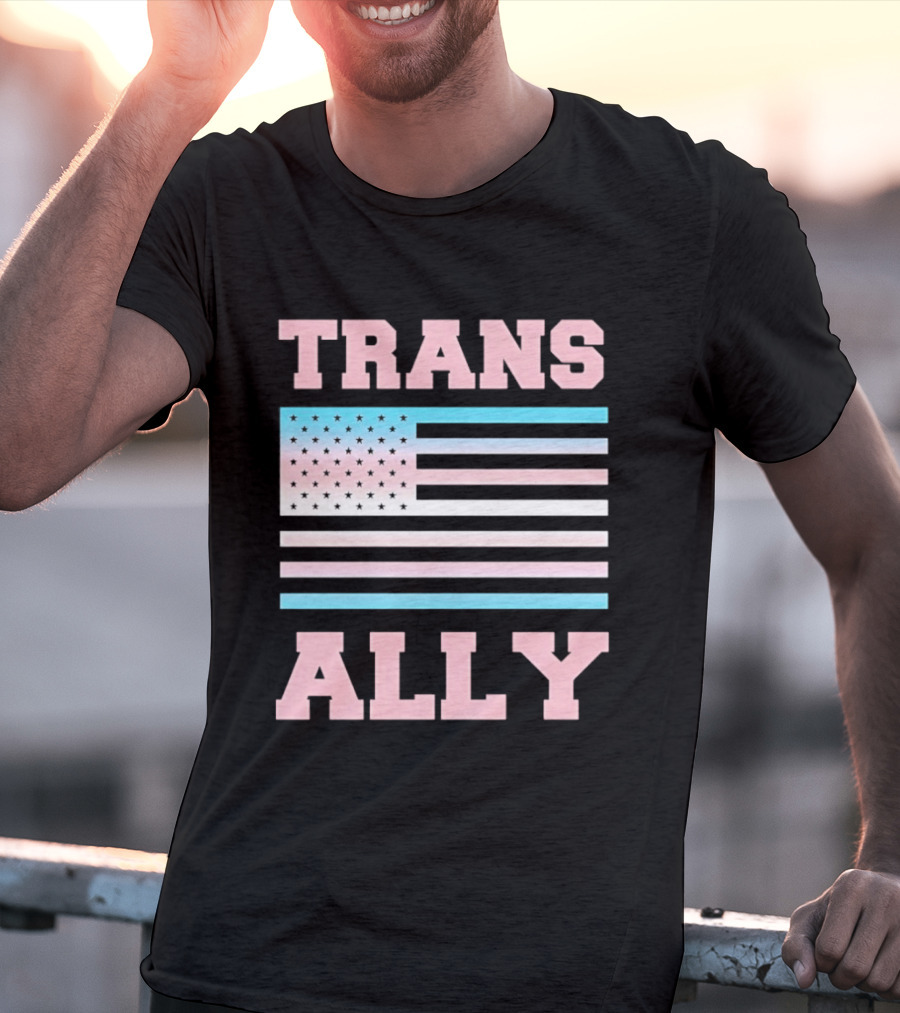 Trans Ally Pride USA Flag T-Shirt