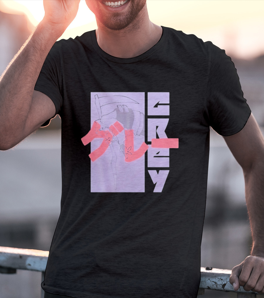 Grim Reaper Grey Japanese Kanji T-Shirt