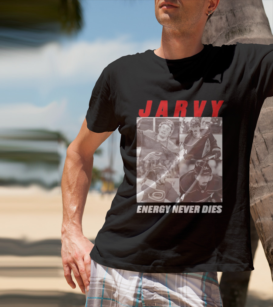 Seth Jarvis Jarvy Carolina Hurricanes Energy Never Dies T-Shirt