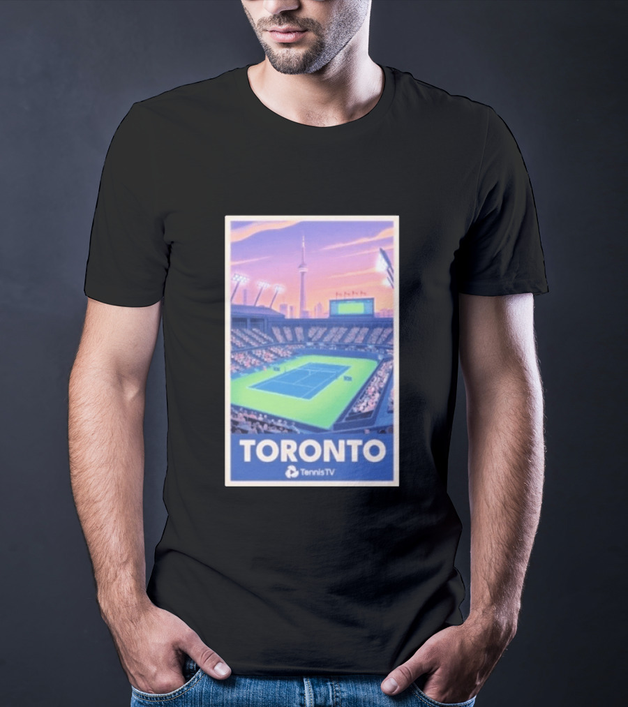 Toronto Tennis Stadium Illustration Tennis TV T-Shirt