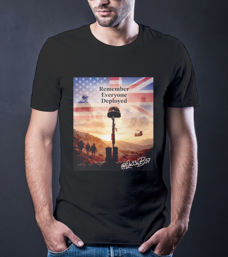 United States United Kingdom Remember Everyone Deployed Chinook Helicopter T-Shirt