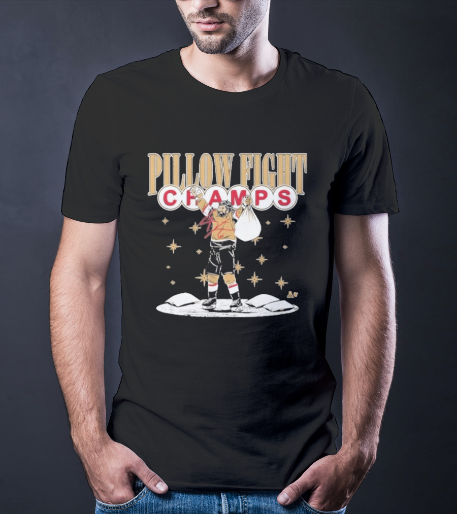 Pillow Fight Champs Vegas Hockey Celebration With Stars And Pillows T-Shirt