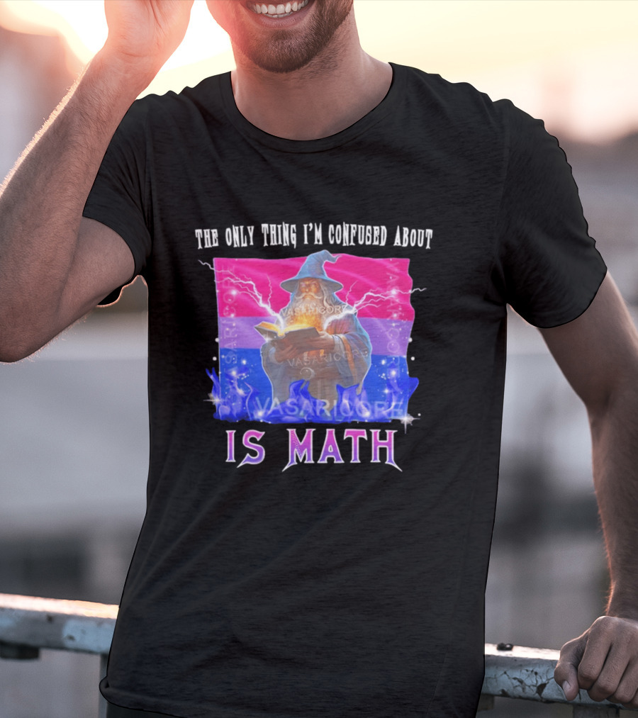 Bisexual Confused About Math Wizard With Flag T-Shirt