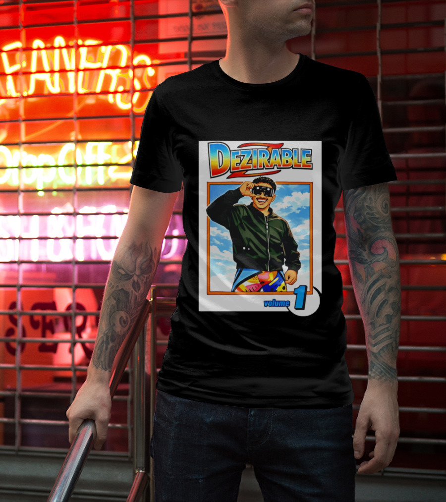 Dezirable Volume 1 Manga Cover Retro Style Sunglasses Colorful T-Shirt