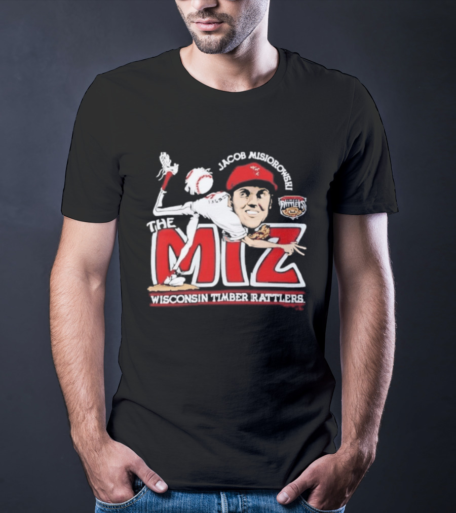 Jacob Misiorowski Wisconsin Timber Rattlers The Miz Caricature T-Shirt