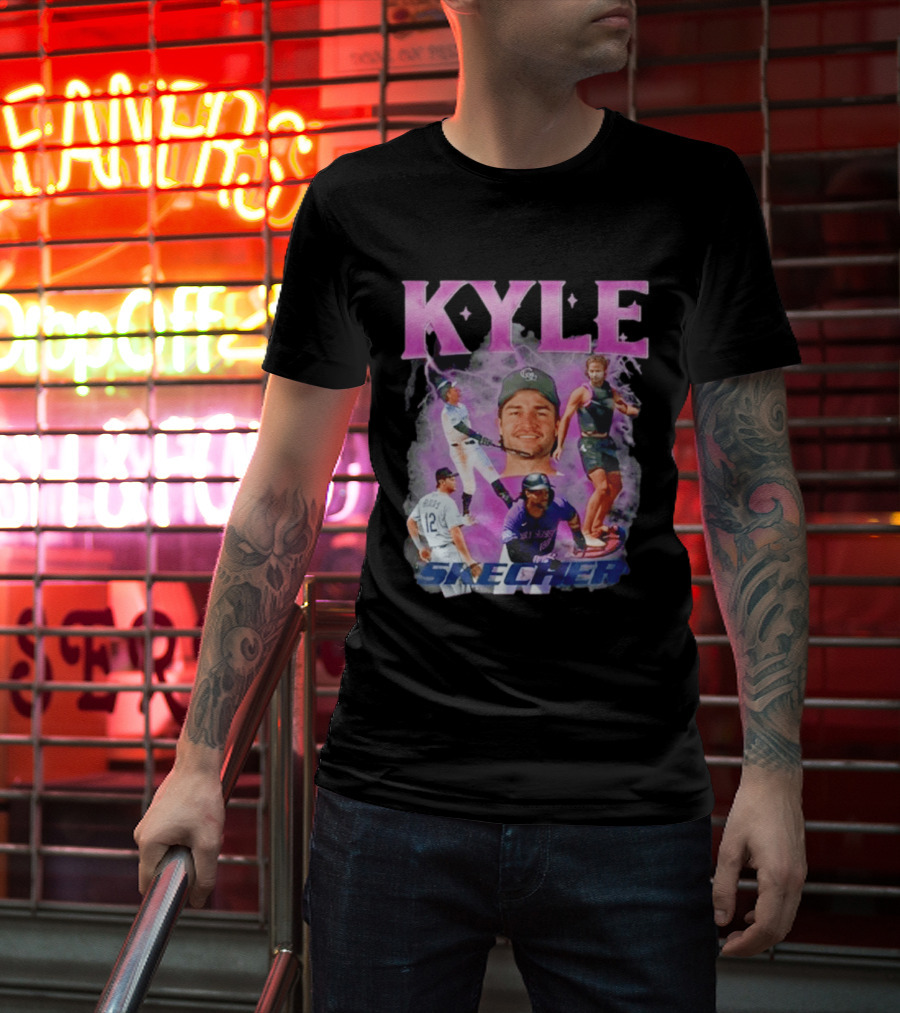 Kyle Skechers Baseball Player Collage T-Shirt