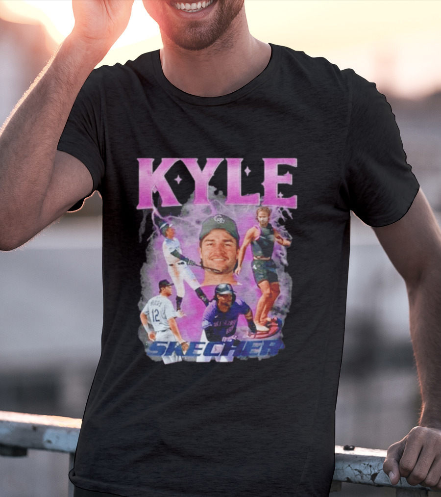 Kyle Skechers Baseball Player Collage T-Shirt