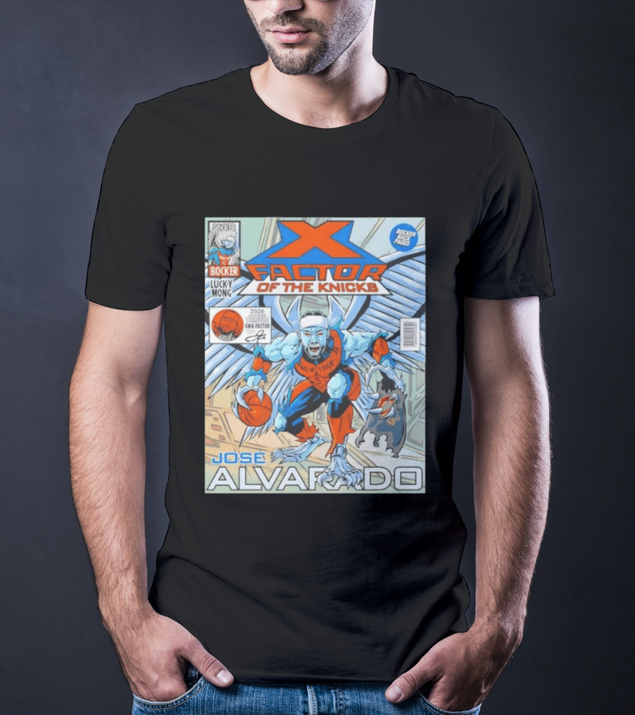 Knicks Jose Alvarado X Factor Comic Style New York Basketball Player T-Shirt