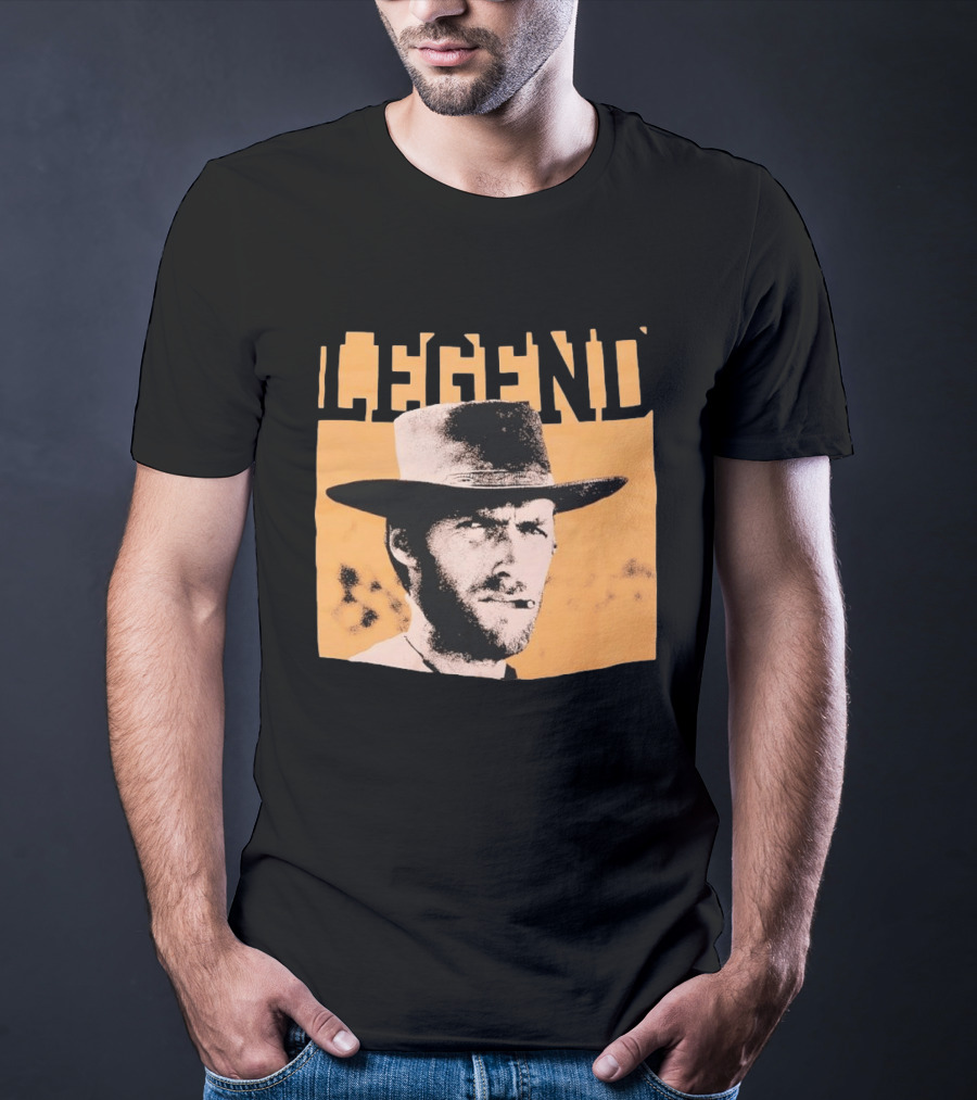Legend Clint Eastwood Smoking Cigar Classic Western T-Shirt