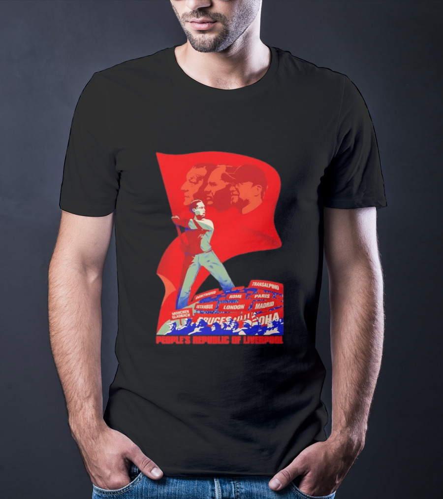 People's Republic Of Liverpool Transalpino Anfield Heroes Reds Cities Flag T-Shirt