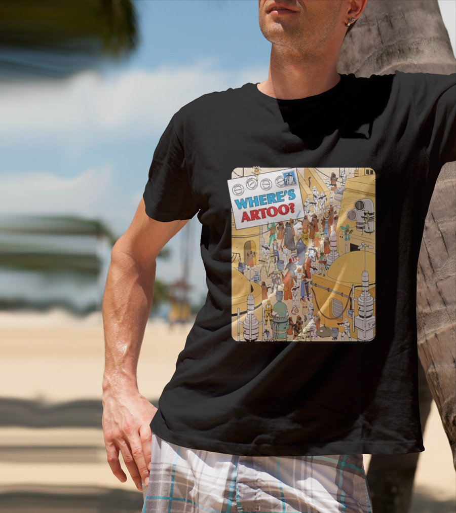 Where's Artoo Star Wars R2 D2 Tatooine Scene T-Shirt