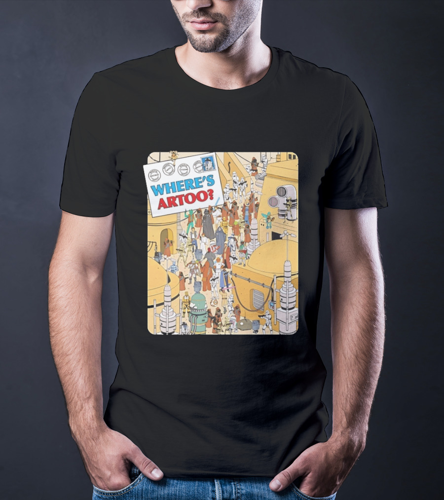 Where's Artoo Star Wars R2 D2 Tatooine Scene T-Shirt