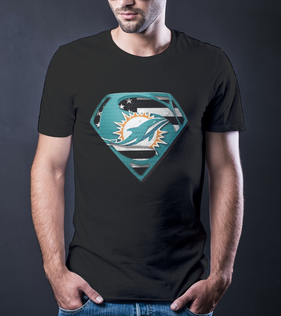 Miami Dolphins Superman Shield NFL Fan T-Shirt