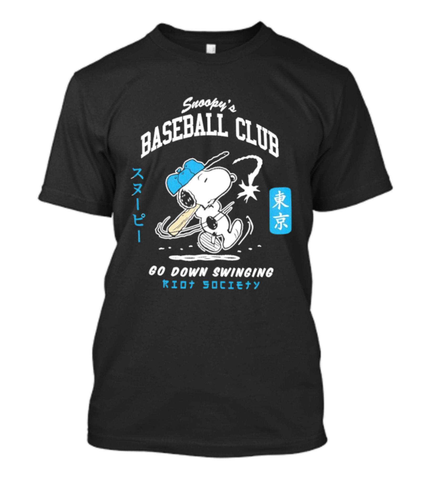 Snoopy Baseball Club Tokyo Go Down Swinging Riot Society T-Shirt